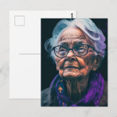 Het Briefkaart van oudere vrouwen (Voorkant / Achterkant)