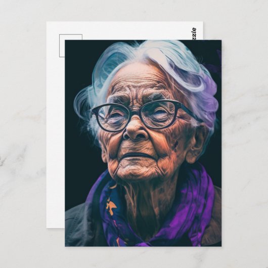 Het Briefkaart van oudere vrouwen (Voorkant / Achterkant)