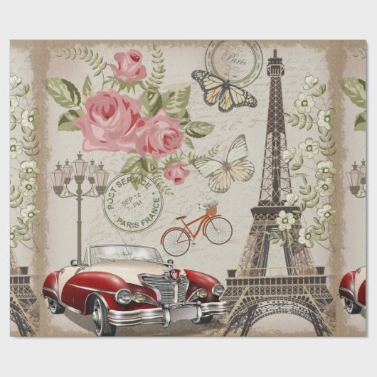 Het  briefkaart van Parijs. Cadeaupapier (Vlak)