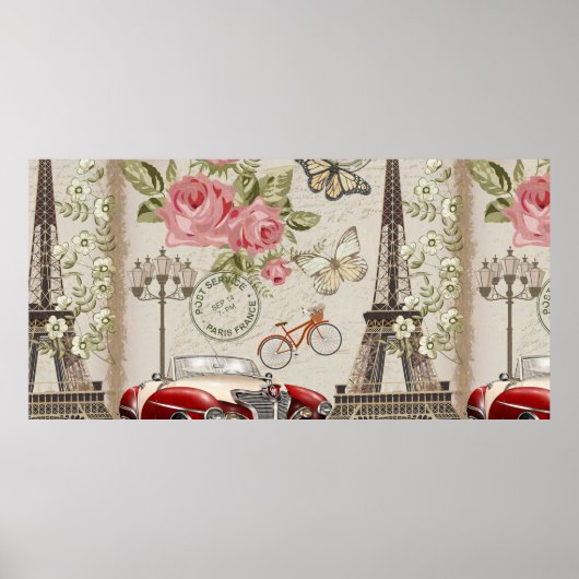 Het briefkaart van Parijs. Poster (Voorkant)