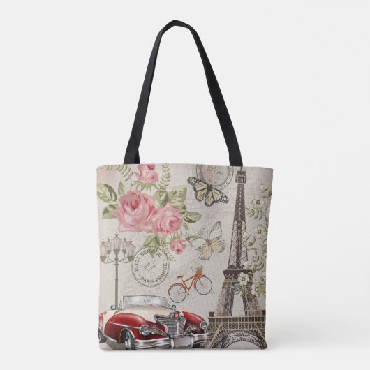 Het  briefkaart van Parijs. Tote Bag (Achterkant)