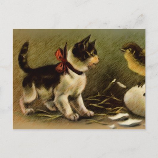 Het Briefkaart van Pasen van het katje & van het (Voorkant)