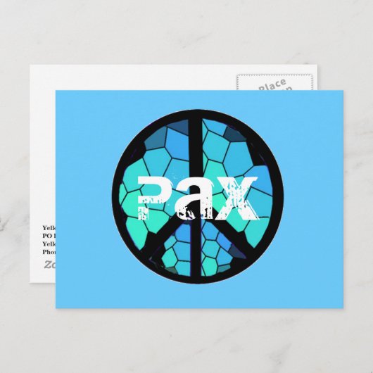 Het Briefkaart van Pax van het Symbool van de (Voorkant / Achterkant)