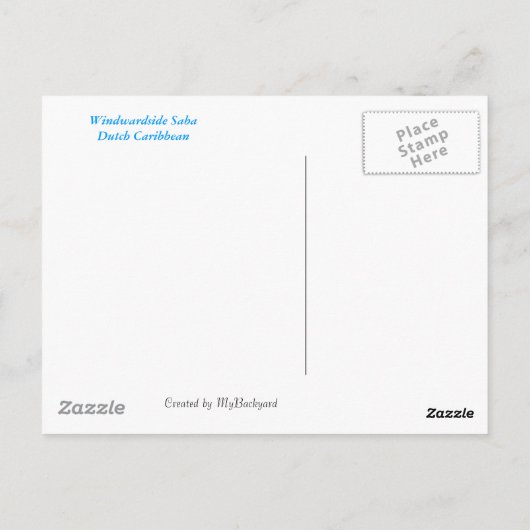 Het Briefkaart van Saba van Windwardside (Achterkant)