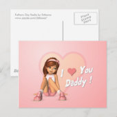 Het Briefkaart van Sadie van de Dag van vaders (Voorkant / Achterkant)