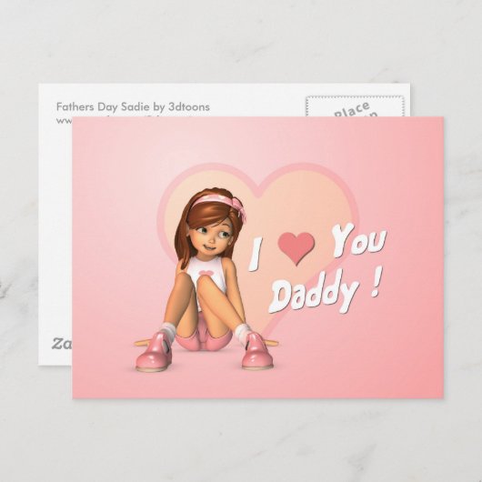 Het Briefkaart van Sadie van de Dag van vaders (Voorkant / Achterkant)