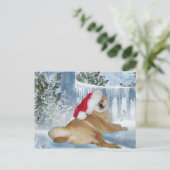 Het Briefkaart van Shiba Inu van Kerstmis (Staand voorkant)