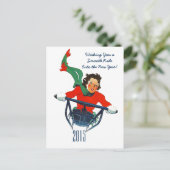 Het Briefkaart van Sledding van de Winter van de (Staand voorkant)