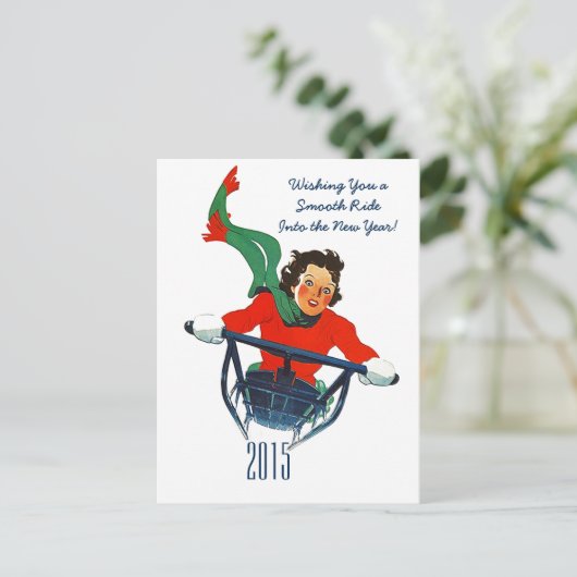 Het Briefkaart van Sledding van de Winter van de (Staand voorkant)