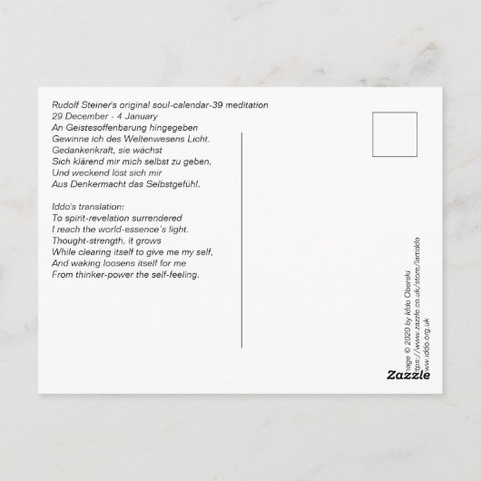 Het Briefkaart van Soul 39b (Achterkant)