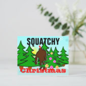 Het Briefkaart van Squatch van Kerstmis van (Staand voorkant)