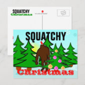 Het Briefkaart van Squatch van Kerstmis van (Voorkant / Achterkant)