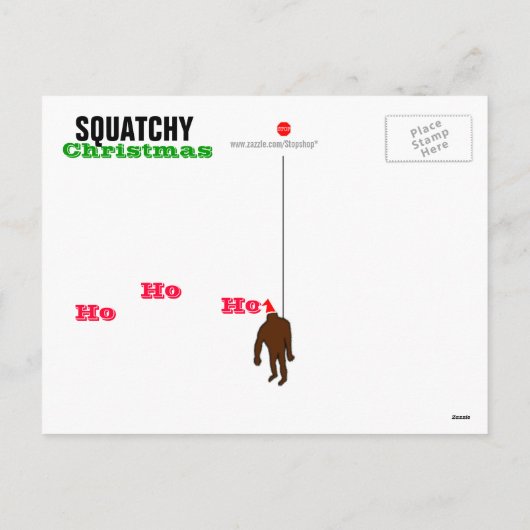 Het Briefkaart van Squatch van Kerstmis van (Achterkant)