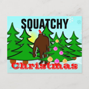 Het Briefkaart van Squatch van Kerstmis van