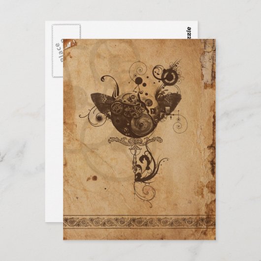 Het Briefkaart van Steampunk (Voorkant / Achterkant)