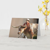 Het Briefkaart van Texas Longhorns (Gele Bloem)