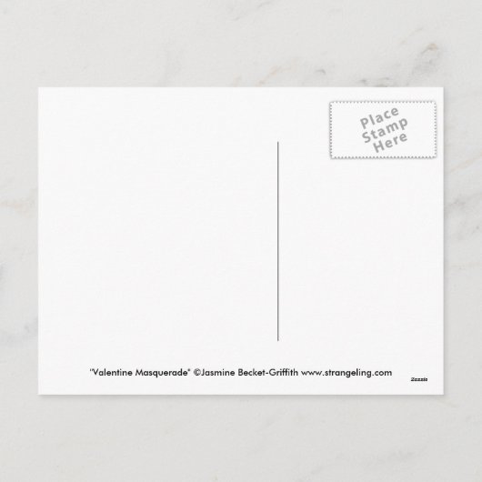 Het Briefkaart van Valentijn "van de Maskerade" (Achterkant)