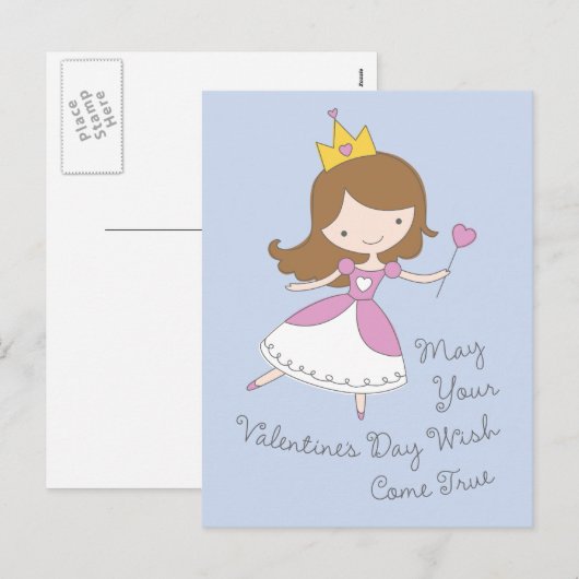 Het Briefkaart van Valentijn van de Prinses van (Voorkant / Achterkant)