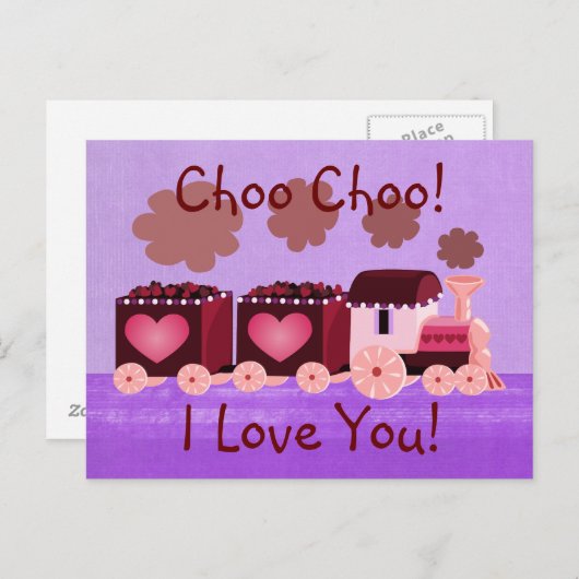 Het Briefkaart van Valentijn van de Trein van Choo (Voorkant / Achterkant)