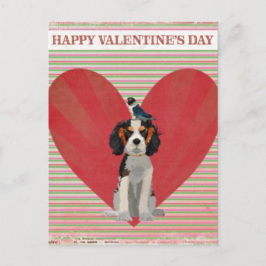 Het Briefkaart van VALENTIJN van het SPANIEL & van (Voorkant)