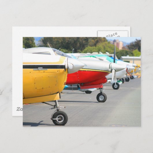 Het briefkaart van vliegtuigen (Voorkant / Achterkant)