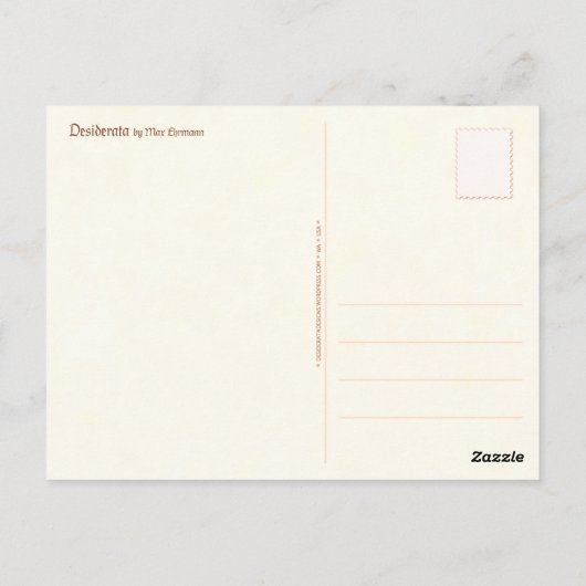 Het Briefkaart van wensen (Achterkant)