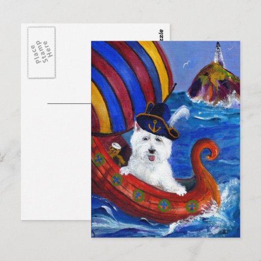 Het Briefkaart van Westie (Voorkant / Achterkant)