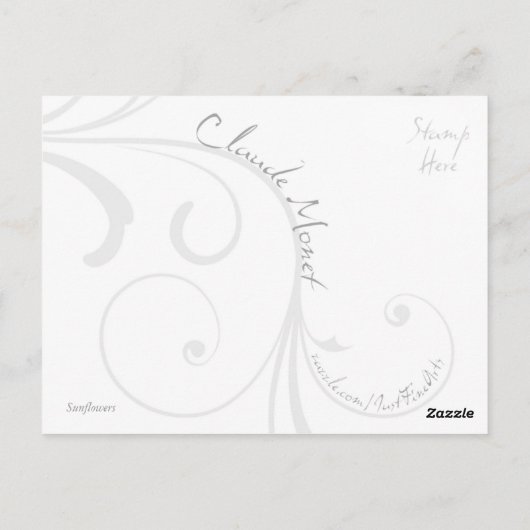 Het briefkaart van zonnebloemen (Achterkant)