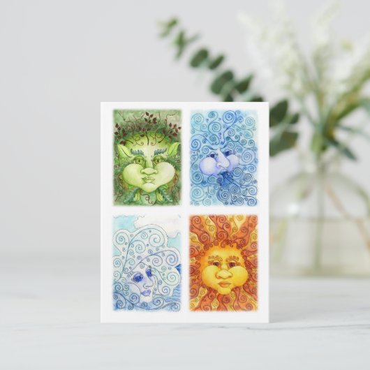 Het Briefkaart vier elementen (Staand voorkant)