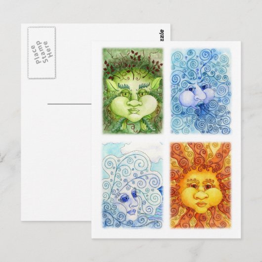 Het Briefkaart vier elementen (Voorkant / Achterkant)