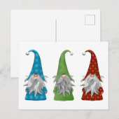 Het Briefkaart voor de feestdag met drie kerstavon (Voorkant / Achterkant)