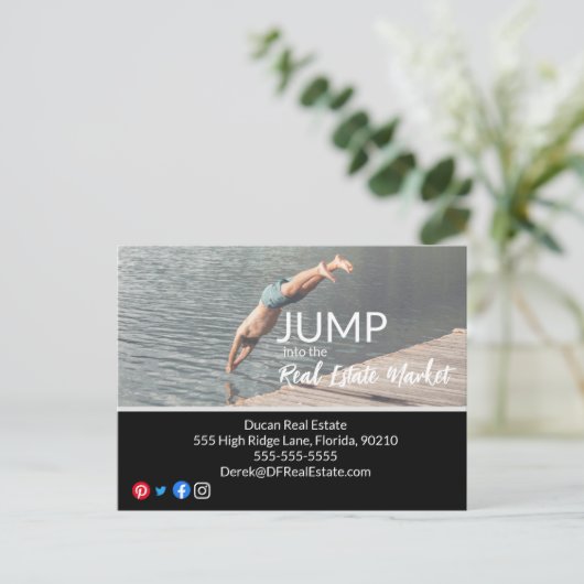 Het briefkaart voor de verkoop van onroerend goed  (Staand voorkant)