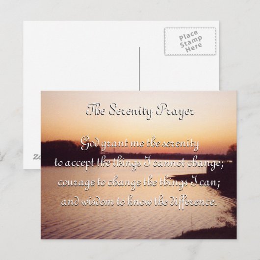 Het briefkaart voor de zonsondergang van de Sereni (Voorkant / Achterkant)