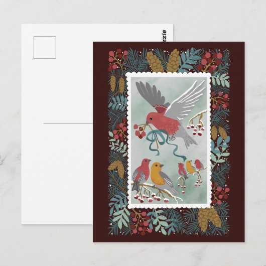 Het Briefkaart Winter Earth Song Crimson Red (Voorkant / Achterkant)