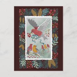 Het Briefkaart Winter Earth Song Crimson Red