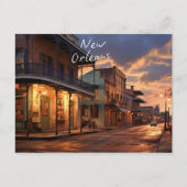 Het briefkaart "Winter Nights in New Orleans". (Voorkant)