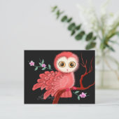 Het Briefkaart Wistful Owl, Notitiekaarten, Groet (Staand voorkant)