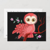 Het Briefkaart Wistful Owl, Notitiekaarten, Groet (Voorkant / Achterkant)