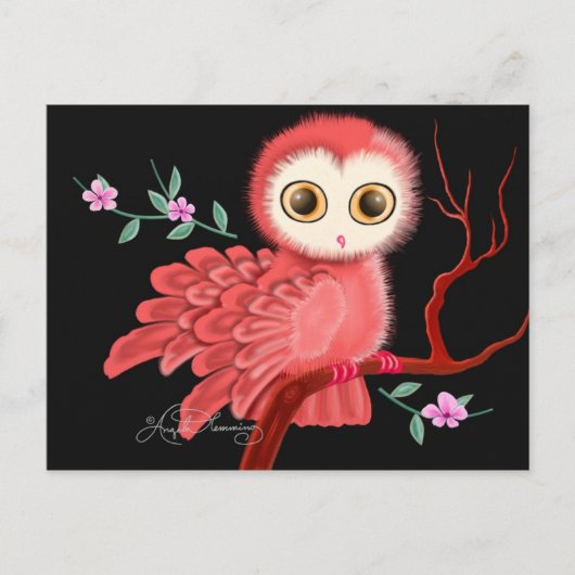 Het Briefkaart Wistful Owl, Notitiekaarten, Groet (Voorkant)