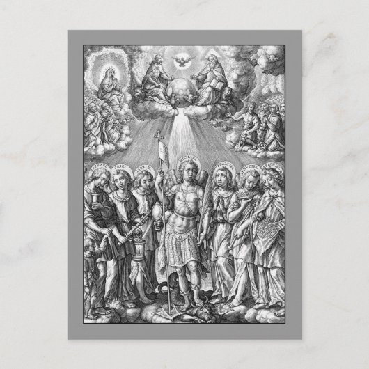 Het Briefkaart Zeven Archangels (M 034; Engraving) (Voorkant)