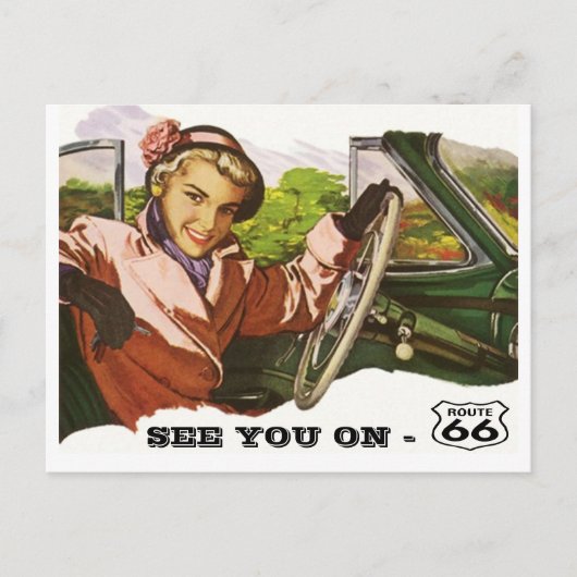 Het briefkaart ziet u op Route 66 - Retro PC van (Voorkant)