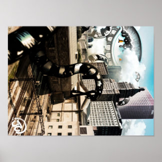 het Bright Chicago Sky Poster