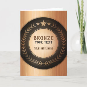 HET BRONS VAN DE MEDAILLE VAN DE DRUK DIY VAN DE BEDANKKAART