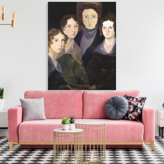 Het Bronte Family Pillar Portret van Branwell Canvas Afdruk (Insitu (Woonkamer))