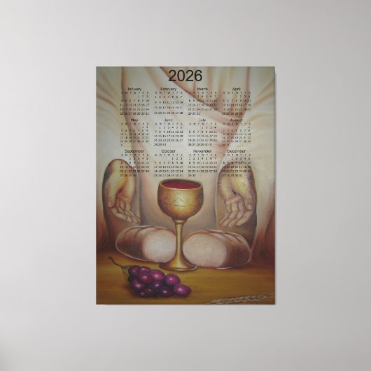 Het Brood des Levens: Heilige Eucharistie 2026 Kal Canvas Afdruk (Voorkant)