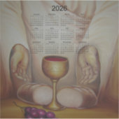 Het Brood des Levens: Heilige Eucharistie 2026 Kal Sticker (Voorkant)