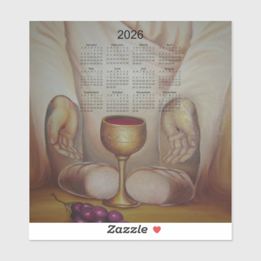 Het Brood des Levens: Heilige Eucharistie 2026 Kal Sticker (Vel)