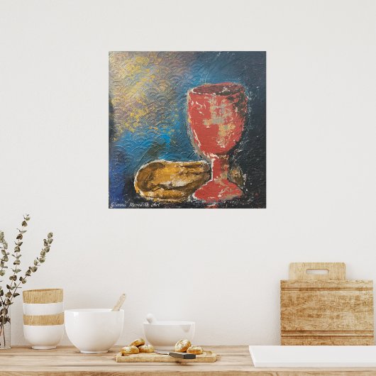 Het brood en de wijn poster (Keuken)