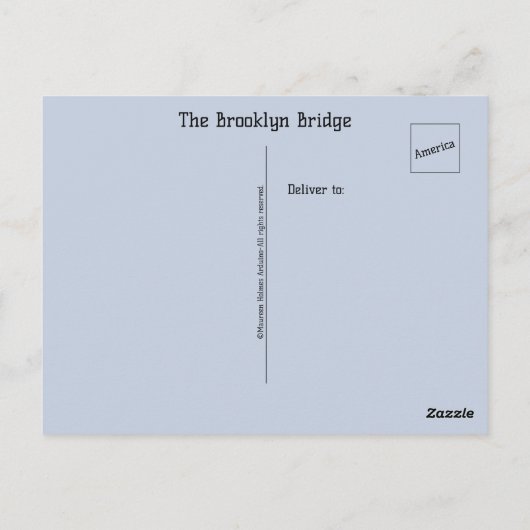 Het Brooklyn Bridge Briefkaart in New York (Achterkant)