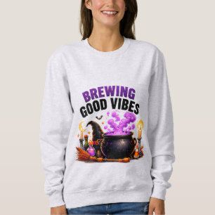Het brouwen van goede vibraties Funny Heks Ketel M Trui